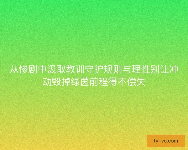 从惨剧中汲取教训守护规则与理性别让冲动毁掉绿茵前程得不偿失